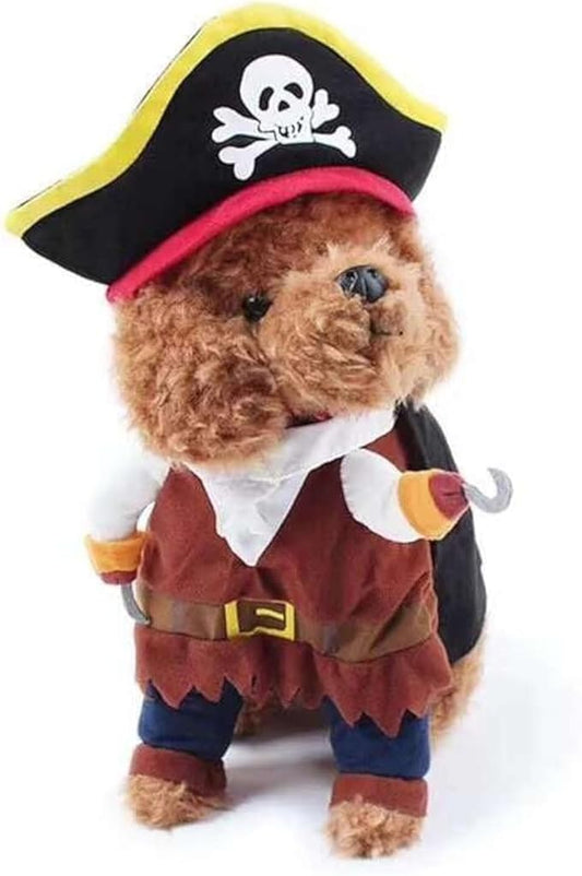 Idepet New Funny Pet Clothes Pirate Dog Cat Costume Suit Corsair Dressing up Party Apparel Clothing for Cat Dog Plus Hat (X-Large)