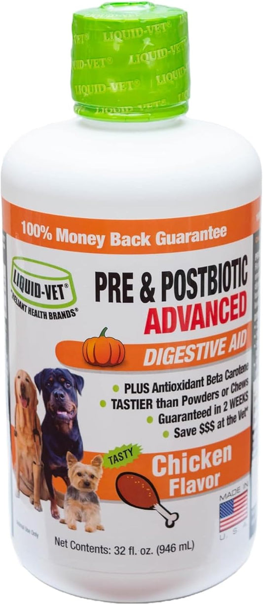 Pre & PostBiotic Support for Dogs – Digestive Upset, Stool Quality & Sensitive Stomach Support – Easy Liquid Formula for Picky Eaters