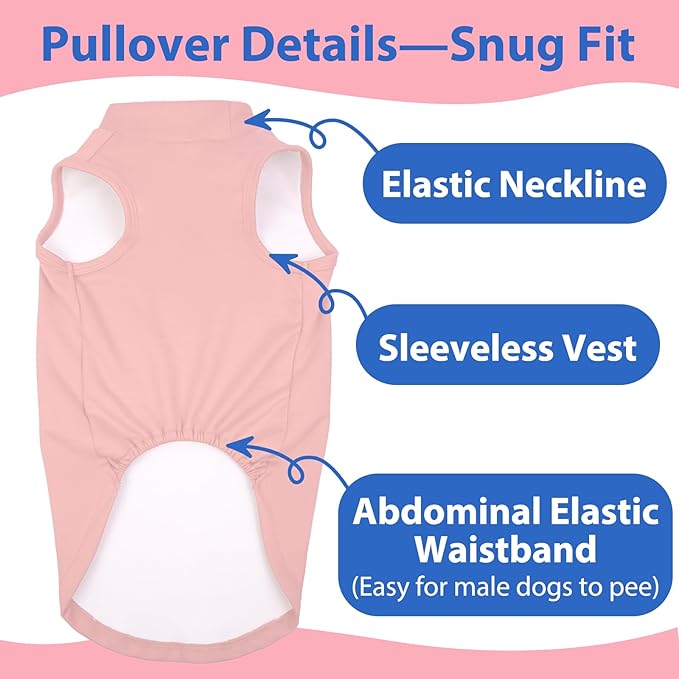 Dog Fleece Vest - Pink, S - Warm and Stretchable Sweatshirt | Sleeveless Lightweight Sweater, Pullover Design for Small Dogs, Chihuahua Clothes, Papillon, Pomeranian
