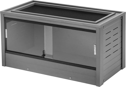 New Age Pet ECOFLEX 36" Mojave Reptile Lounge -Durable Wood Plastic Composite Habitat with Ventilation, Removable Glass Doors & Lock, Easy Assembly, for Tortoises, Snakes, Iguanas