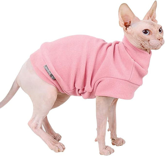 Dociote Dog Clothes for Small Dogs Fleece Puppy Sweaters - Girl Dog Clothes Cat Sweater Winter Sweatshirt Pet Puppy Pajamas for Small Dogs (Large, Pink)