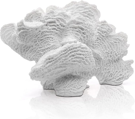 White Coral Statue - Faux Coral Decor Resin Sea Reef Sculpture Tabletop Decoration for Home and Coastal Living