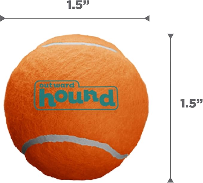 Outward Hound Squeaker Ballz 8-Pack Tennis Ball Dog Toys with Squeaker, Interactive Fetch Play for Pets Under 15 lbs, Training Balls for Indoor & Outdoor Exercise, X-Small, 1.5-inch