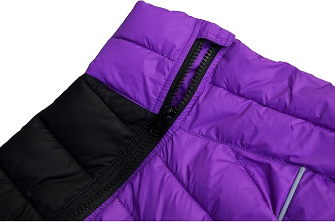 Purple Dog Warm Jacket, Zippered Adjustable Outdoor Snow Jacket - Waterproof, Windproof, Reflective - Small to XXXXL