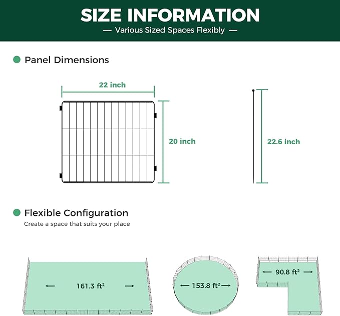 FXW MiniPaws Unleashed Dog Playpen for Yard & RV Camping, Expandable 20-inch 48 Panels for Puppies and Small Dogs, Portable for Indoor and Outdoor Use