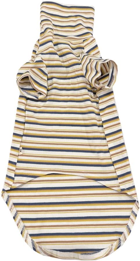 Vintage Stripes Sphynx Hairless Cat Cute Breathable Summer Cotton T-Shirts Pet Clothes,Round Collar Vest Kitten Shirts Sleeveless, Cats & Small Dogs Apparel (L (7-8.8 lbs), Vintage Khaki)