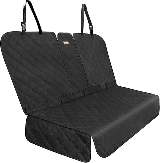 XL Back Seat Cover - Tailored for Full-Size Trucks/SUVs Rear Split Bench, Heavy Duty 900D Waterproof Non-Slip Car Seat Protector for Messy Pet Dogs & Kids, Easy Clean (Black)