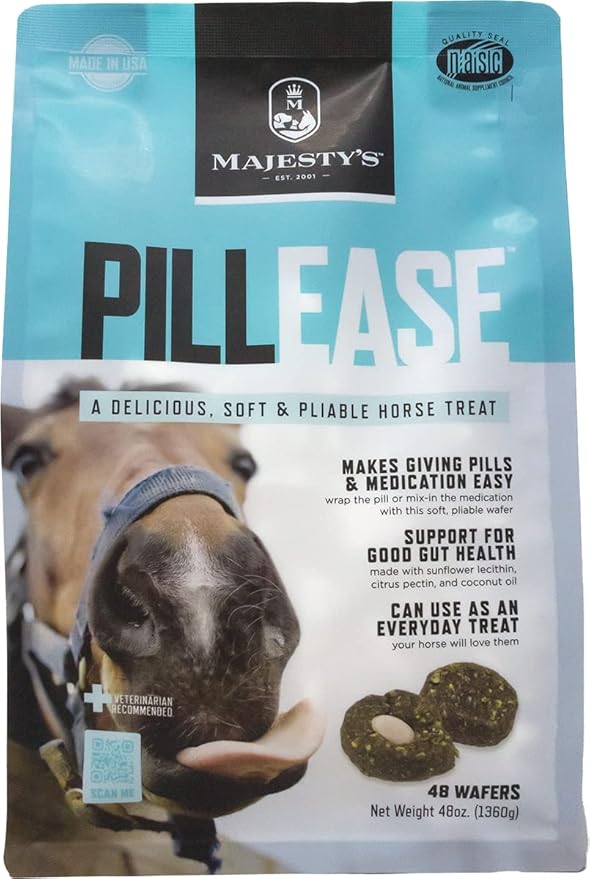 Majesty's PillEase Horse Treats | Pack of Two 48 Ounces Each |Makes Giving Medication Easy | Made in The USA | A Delicious Soft and Pliable No Bake Cookie Horse Treat