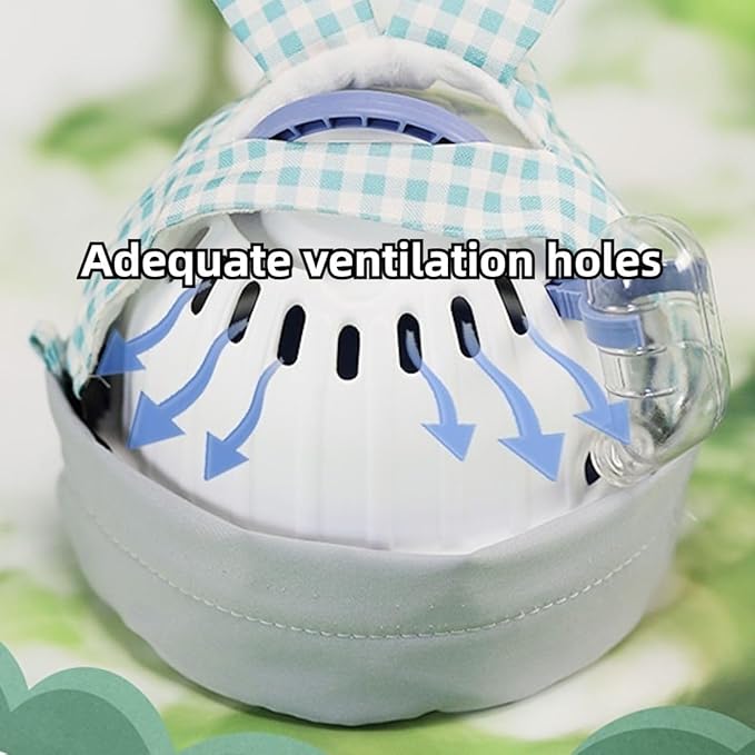 Hamster Carrier Cage with Lovely Cover and Chain Portable Cages Small Animals Carry Travel Case with Water Bottle Plastic Breathable Outgoing Cage for Dwarf Hamster Guinea Pig (Blue)