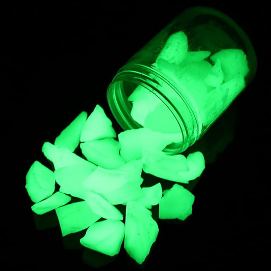 Shiny Stone Glow in The Dark Gravel Stones Rocks, Aquarium Gravel, Glow Rocks Stones,Decorative Rocks for Fish Tank Aquarium Garden Planter Landscape Decoration,280g/10oz (15-22mm, Yellow Green)