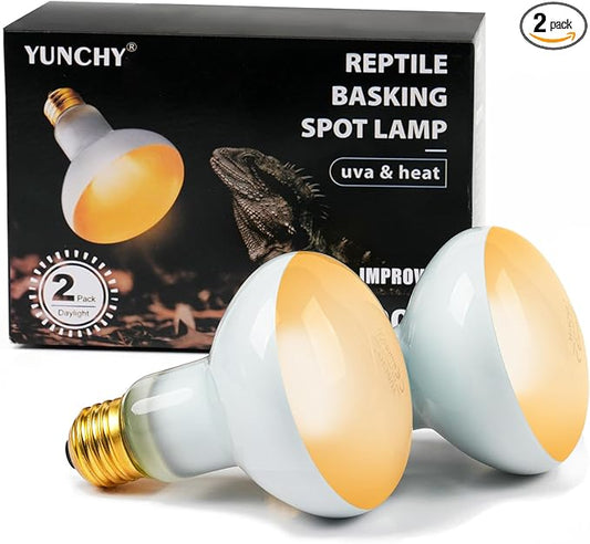 Reptile Heat Lamp, 150W Heat Lamp Bulbs for Reptiles 2 Pack, Amphibians Basking Heat Lamp Bulbs, UVA Daylight Basking Light for Reptiles, Bearded Dragon, Lizard, Turtle, Chicken