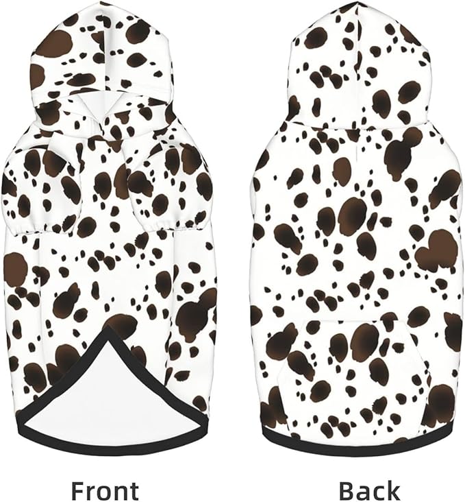 Cute Dalmatian Print Dog Hoodies，Dog Clothes with Pocket and Hat Winter Clothes Sweaters for Medium Large Dogs Girl Boy Pets' Clothes Outfits