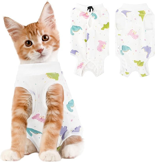 Cat Recovery Suit Female, Breathable Cat Onesie After Surgery Female for Abdominal Wounds or Skin Diseases, Surgery Recovery Suit Kitten Onesie After Spay Wear Anti Licking