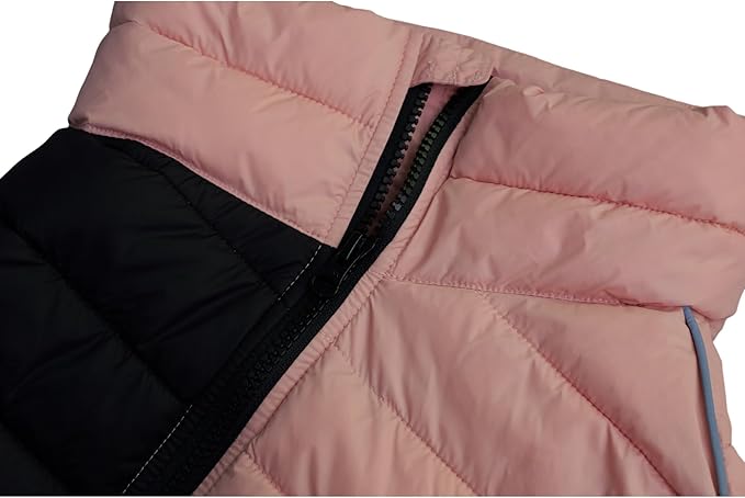 lovelonglong Dog Coat Dog Warm Jacket, 4 Legs Covered Waterproof Windproof Reflective Warm Dog Vest, Zippered Adjustable Outdoor Dog Snow Jacket for Small Medium Large Dogs Lotus Pink M