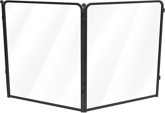 FXW Homeplus Unleashed Indoor Dog Playpen - Stress-Free and Safe Play, Heavy Duty 32 Inch 2 Acrylic Panels Dog Pen for Small and Medium Dogs, Black│Patented