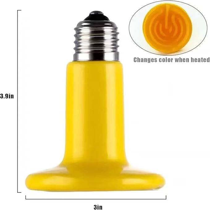 JZNCHP-Reptile Heat lamp-Ceramic Heat emitter-Bearded Dragon Tank Accessories 100W Yellow Infrared Bulb Emitter Lamp for Pet Heat lamp for Chickens(2-Pack)