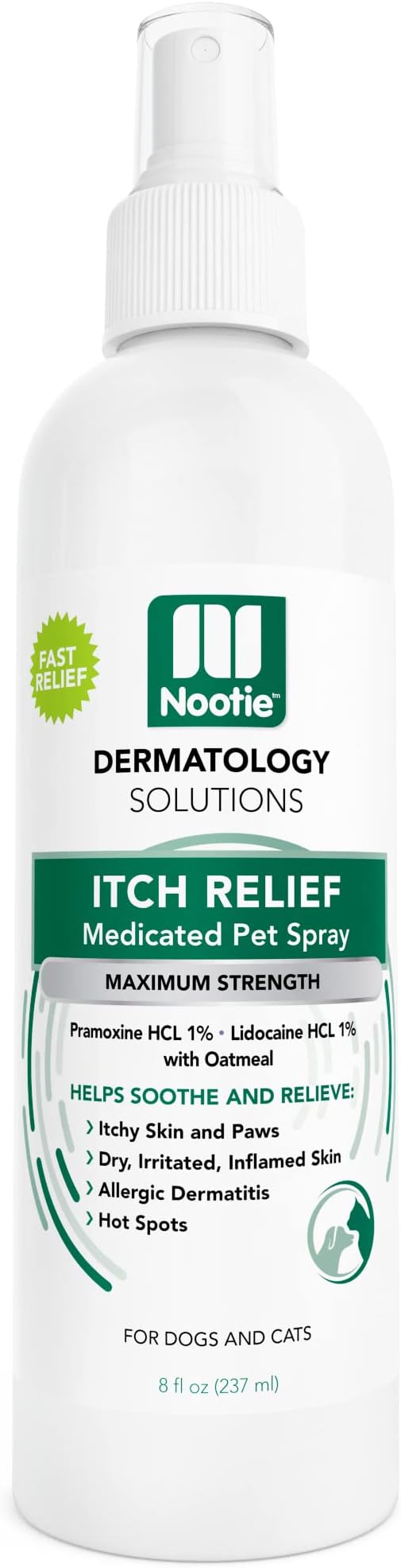Nootie Medicated Anti-itch Spray, Itch Relief & Skin Care for Dogs & Cats, Formulated for Veterinarians, Sold in over 10,000 Clinics & Stores Worldwide, 8 fl oz