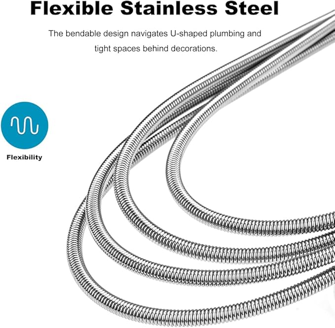 2-Pack Flexible Dual-Ended Aquarium & Kitchen Tube Brush – Stainless Steel Core with Durable Black Plastic, 61-Inch Long Cleaning Tool for Hoses, Pumps, and Narrow Pipes（Black）