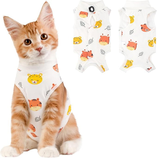 Cat Recovery Suit Female, Breathable Cat Onesie After Surgery Female for Abdominal Wounds or Skin Diseases, Surgery Recovery Suit Kitten Onesie After Spay Wear Anti Licking
