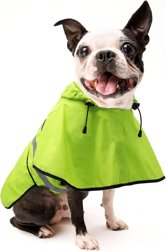 Candofly Dog Raincoat Hooded Poncho - Adjustable Waterproof Dog Rain Jacket Lightweight Reflective Dog Rain Coat Pet Slicker for Small Medium Large Dogs (Small, Green)