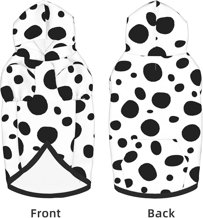 Cute Dalmatian Print Dog Hoodies，Dog Clothes with Pocket and Hat Winter Clothes Sweaters for Medium Large Dogs Girl Boy Pets' Clothes Outfits