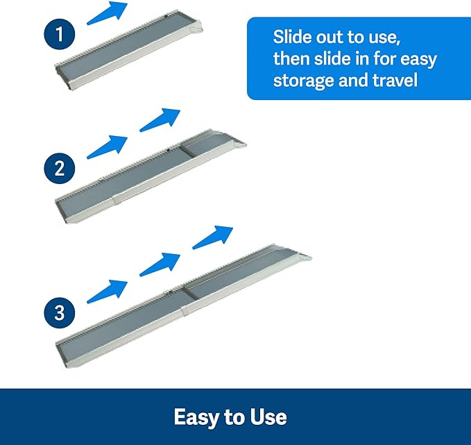 PetSafe Happy Ride Compact Telescoping Dog Ramp - Portable Pet Ramp for Cars, Trucks & SUVs with Adjustable Sizing - Non-Slip Design - Lightweight Pet Mobility Assistance
