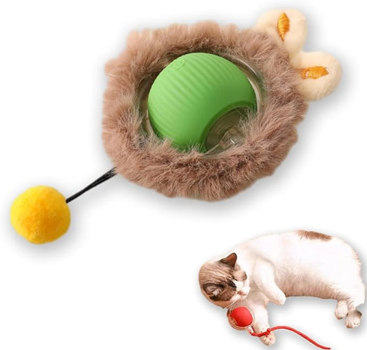 Nestoly Cat Toy, Indoor Automatic Moving Interactive Cat Toy Ball, Smart Cat Wheels for Indoor Cats, Chirping Motion Activate Cat Toys Best for Bored Solve Your Cat's Boredom in Seconds