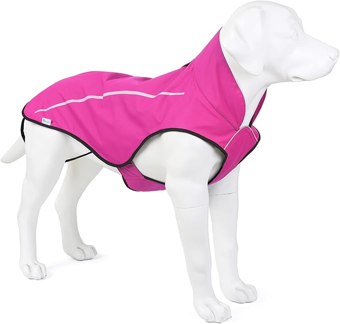 Mile High Life Dog Raincoat, Adjustable Waterproof Reflective Rain Jacket for Small Medium Large Dogs, Lightweight Breathable Pet Rain Coat with Leash Hole(Hot Pink,XXS Chest 16-19")