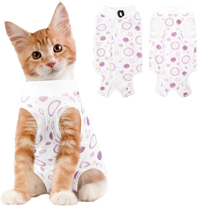 Cat Recovery Suit Female, Breathable Cat Onesie After Surgery Female for Abdominal Wounds or Skin Diseases, Surgery Recovery Suit Kitten Onesie After Spay Wear Anti Licking