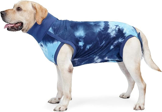 Surgery Suit for Dogs Medium Large Dogs Recovery Tie Dye Shedding Suit for Abdominal Wounds, Shedding, Prevent Licking XXL Blue2