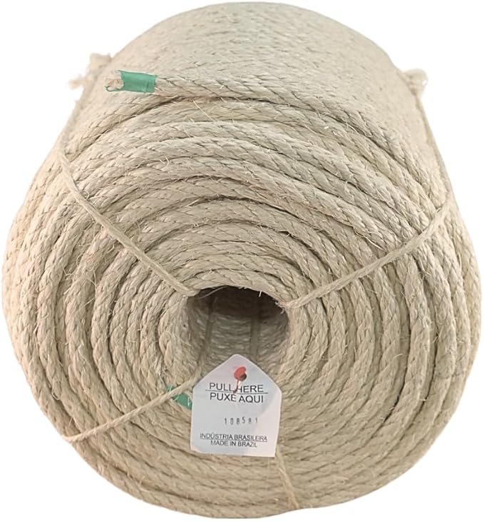 Premium Brazilian Sisal Rope, Natural Fiber 100% Sisal, Ultra Durable, Chemical-Free, Ideal for DIY, Cats, Scratching Post Replacement, Home Decor, Garden, Crafting (3/8” 600 ft / 9.5mm 180m)