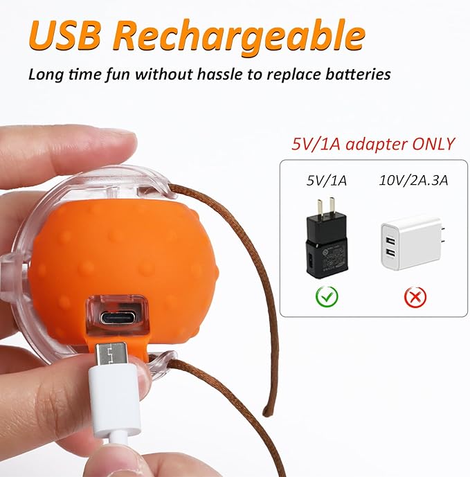 Interactive Cat Toys for Indoor Cats, Fast Rolling Cat Ball with Centipede Tail, Birds Chirping Touch Activated Automatic Kitten Toy, Rechargeable Toys for Cats to Keep Them Busy