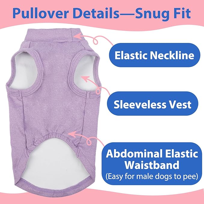 Dog Sweater Fleece - Purple, XS - Stretchable Sleeveless Vest | Warm Lightweight Sweatershirt, Pullover Design for Puppy,Chihuahua Clothes,Autumn/Winter Outdoor Clothing