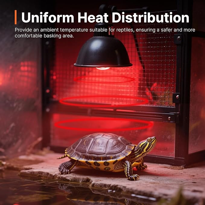 ALAMPEVER 2 Pack Red Heat Lamp Bulb, 75 Watt Infrared Light Bulb for Bearded Dragon, E26 Base, Durable Reptile Heat Bulb for Amphibian, Lizard, Tortoise, Gecko