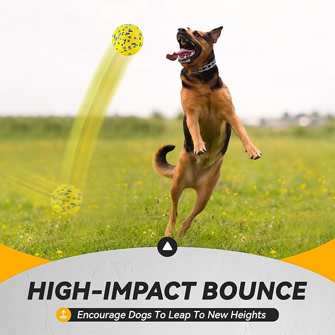 4Pcs Dog Balls, Tennis Balls for Dog Aggressive Chewers, for Large Medium Small Puppy, Training Catch&Fetch, Water Floats Toys, Yellow