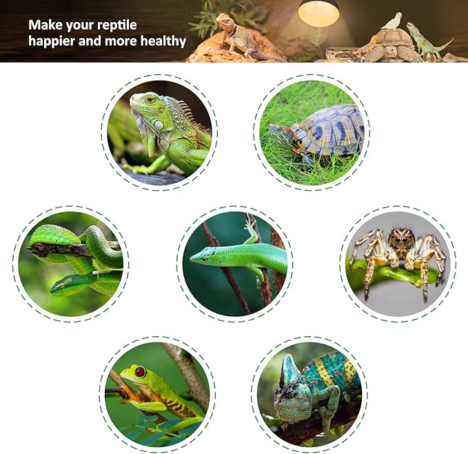 UVA UVB Reptile Light 160W Heat Lamp Bulb, Bearded Dragon Basking Spot Full Spectrum Self-Ballasted Mercury Vapor Bulb for Reptiles and Amphibian