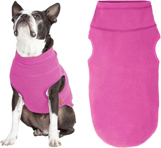Gooby Microfiber Stretch Fleece Vest Dog Sweater - Pink, X-Large - Warm Pullover Microfiber Fleece Dog Jacket for Small to Large Dogs