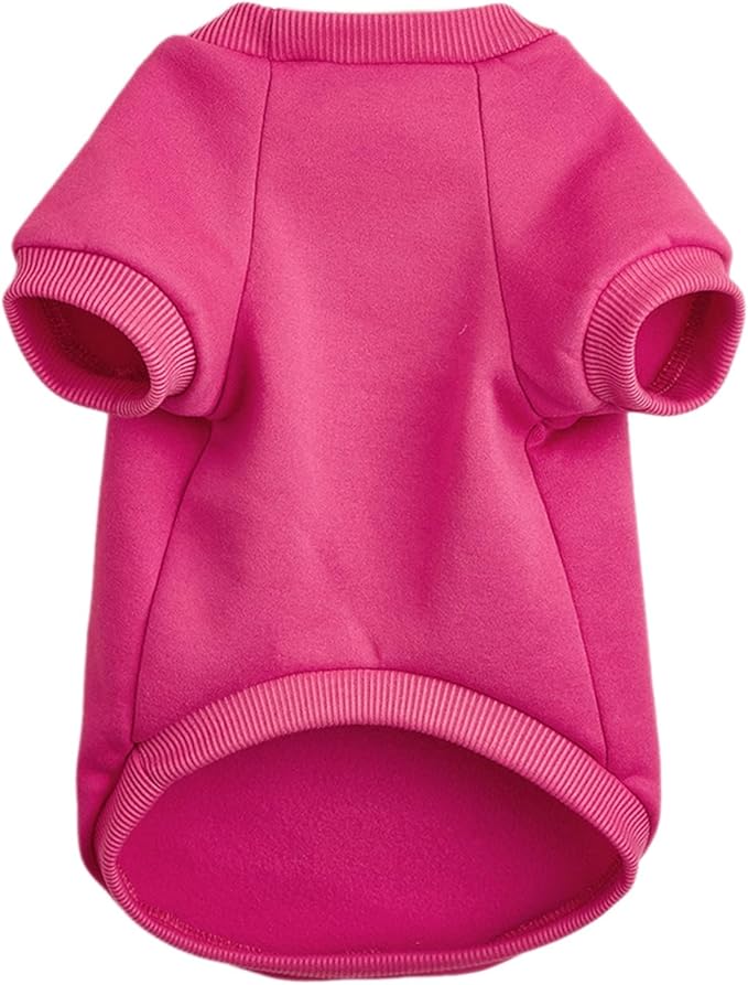 Puppy Sweater for Small Dogs Clothes Warm Winter Cat Clothe Pet Sweatshirt Knitwear Doggie Kitten Clothing, Rose, Large