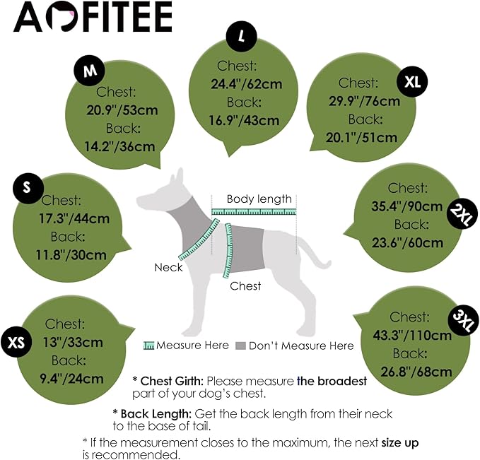 AOFITEE Dog Coat, Warm Dog Jackets for Large Dogs, Reflective Turtleneck Dogs Winter Coat with Harness Built in, Waterproof Windproof Pet Snow Jacket Fleece Vest for Cold Weather, Green XXL