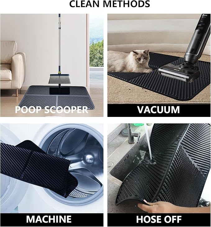 Silicone Cat Litter Mat, Scratch-Resistant Litter Trapping Mat, Waterproof & Non-Slip Litter Box Mat, Highly Effective for Collecting Litter, Easy to Clean for Indoor Use