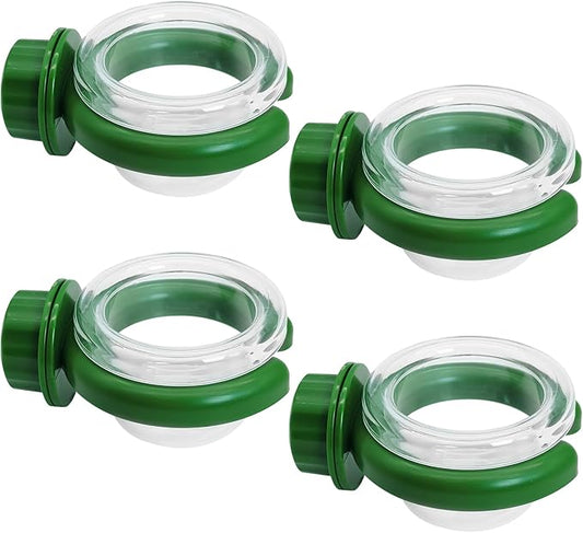 PINVNBY 4 PCS Bird Bowls for Cage with Clamp,Transparency Birds Cage Feeders Easy to Install Parakeet Feeder Small-Sized Detachable Bird Bowl for Finches Lovebirds and Long-Tailed Parrots （Green）