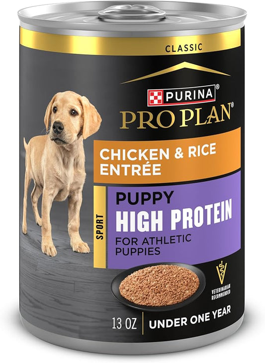 Purina Pro Plan Sport High Protein Puppy Food Chicken and Rice Entree Wet Formula - (Pack of 12) 13 oz. Cans