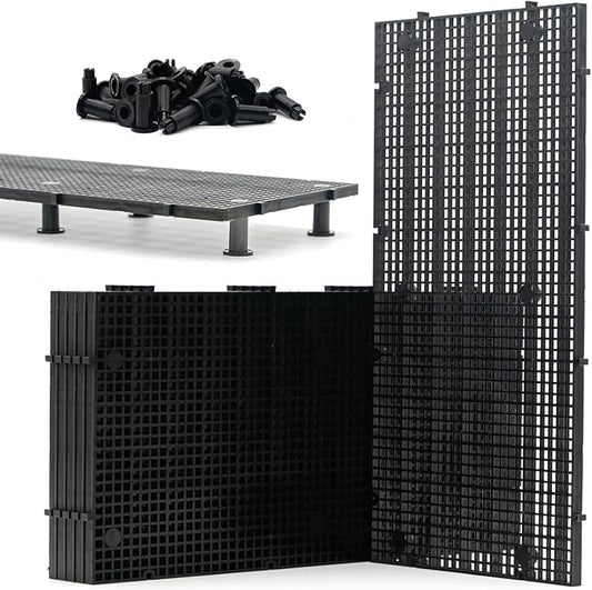 LINLAN 6 Pieces High-Density Aquarium Grid Plastic with 36 Brackets, Fish Tank Divider, Egg Crate for DIY Filtration and Bottom Protection in Aquascaping