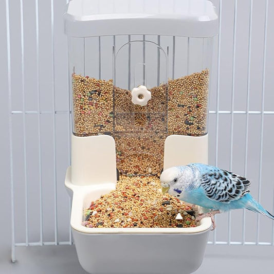Automatic No Mess Bird Feeder - Bird Cage Accessories for Parakeet, Canary, Cockatiel, Finch