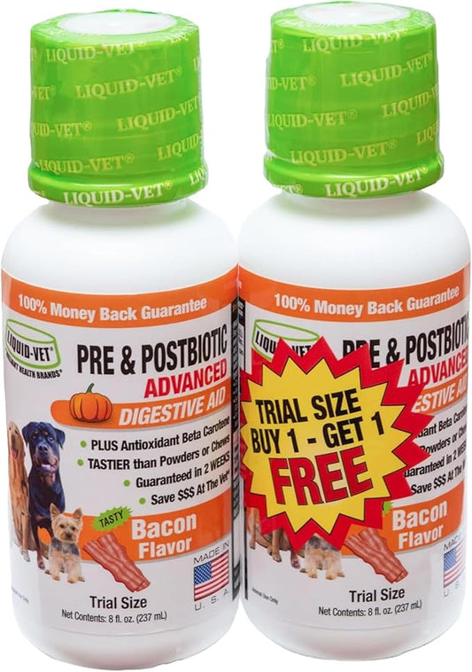 Pre & PostBiotic Support for Dogs – Digestive Upset, Stool Quality & Sensitive Stomach Support – Easy Liquid Formula for Picky Eaters