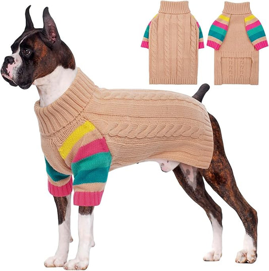 Dog Sweater Warm, Comfy Thick Sweaters for Large Size Dogs Girls Boys, Dog Christmas Sweaters Winter, Turtleneck Knit Sweater for Extra Large Dogs Boxer, Great Dane XXXL