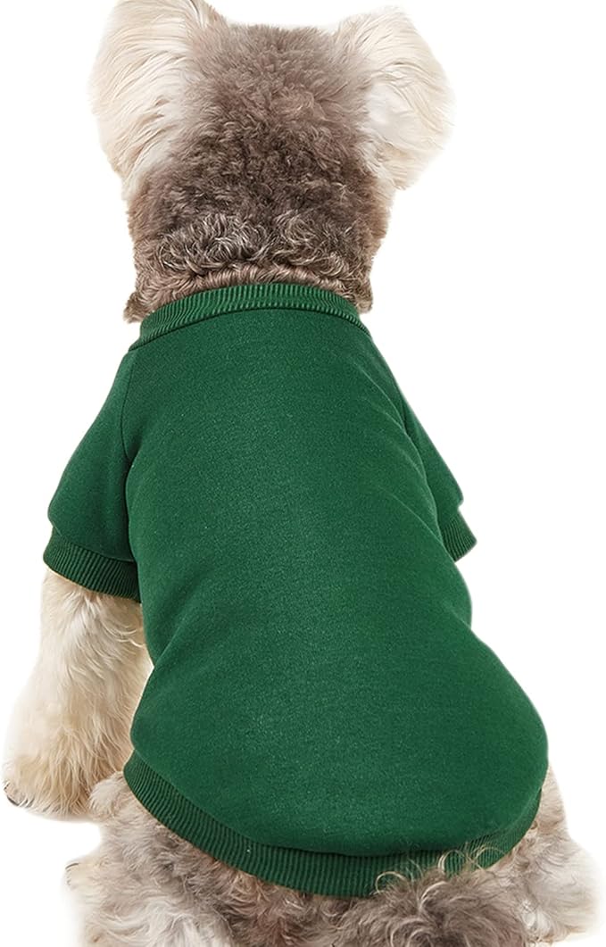 Puppy Sweater for Small Dogs Clothes Warm Winter Cat Clothe Pet Sweatshirt Knitwear Doggie Kitten Clothing, Green, Medium
