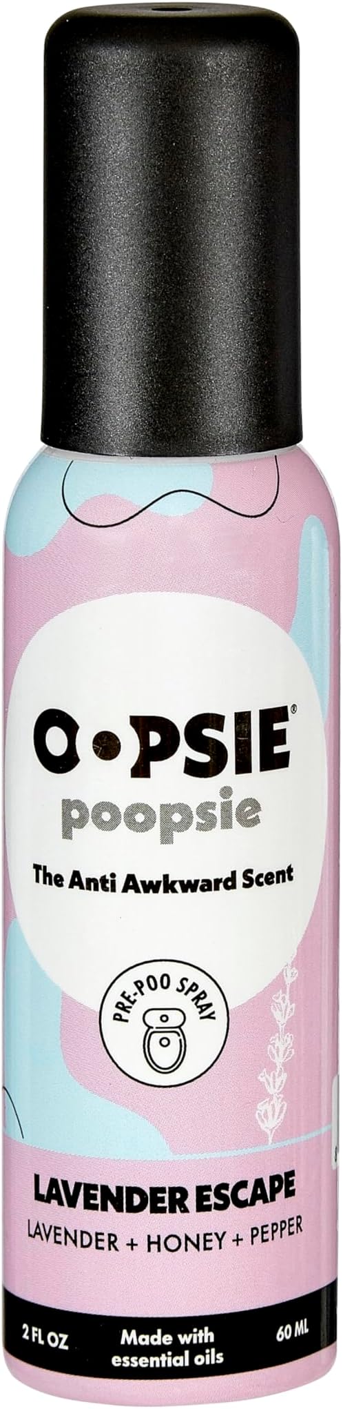 Lavender Escape Before & After You Go Toilet Spray 2oz - Portable Odor Eliminator