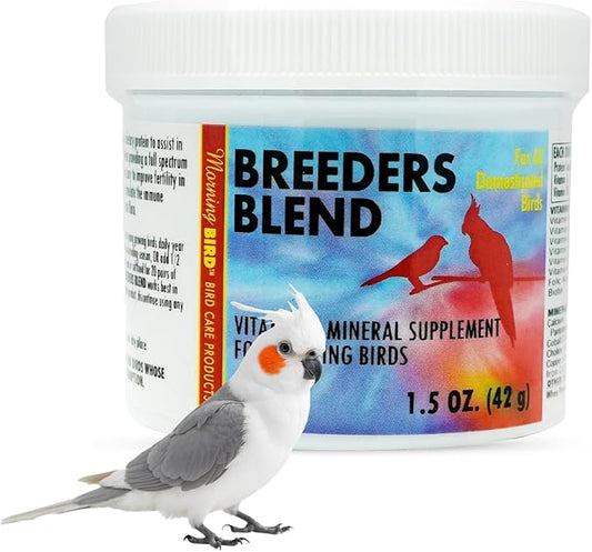 Morning Bird Breeders Blend 1.5 oz – Protein Supplement for Birds – Supports Breeding, Chick Growth, Muscle Development & Immune Support – Daily Vitamin Blend for Strong Bones & Overall Health