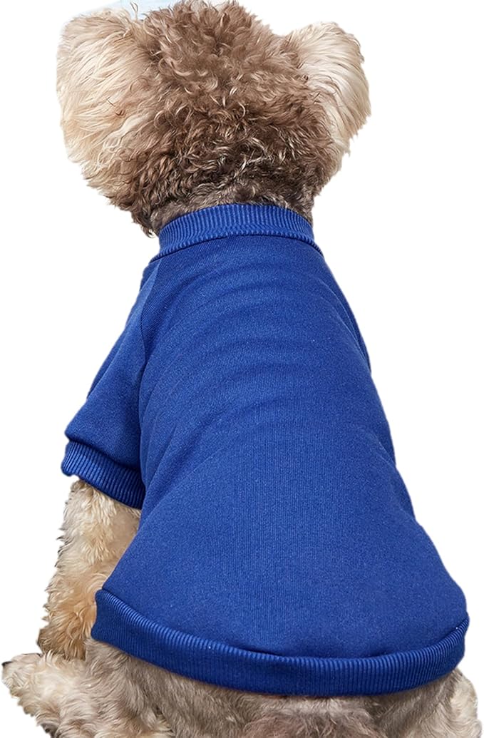 Puppy Sweater for Small Dogs Clothes Warm Winter Cat Clothe Pet Sweatshirt Knitwear Doggie Kitten Clothing, Blue, X-Large